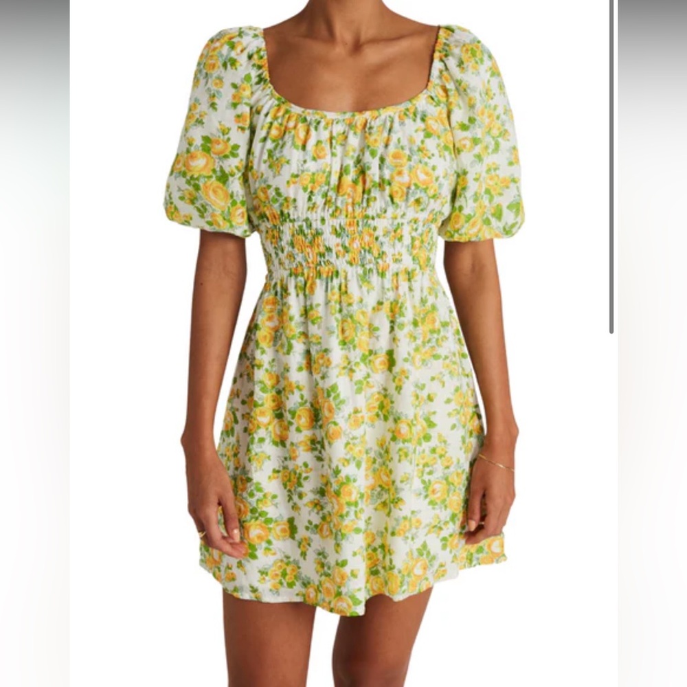Faithfull the brand floral puff sleeve dress